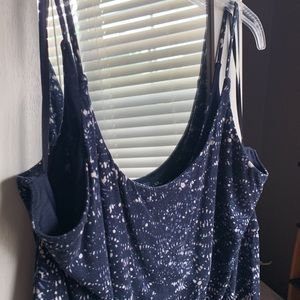 Loft Blue Petite M maxi spaghetti strap dress